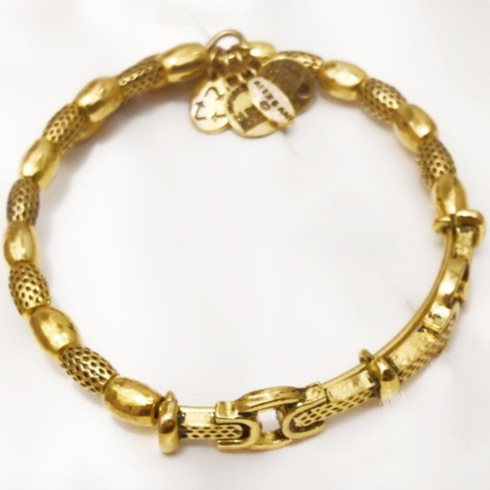 RARE Alex & Ani Gold Unisex Beaded Wrap Bracelet